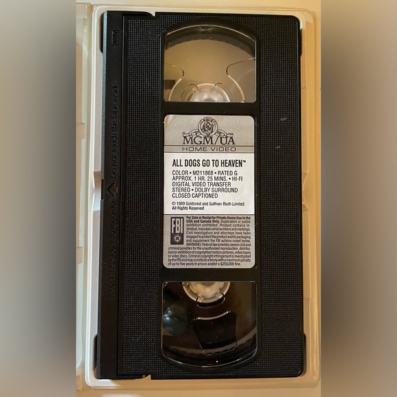 All Dogs Go to Heaven VHS Video Tape Clamshell 1989 MGM Animated Kids Movie - Picture 4 of 5